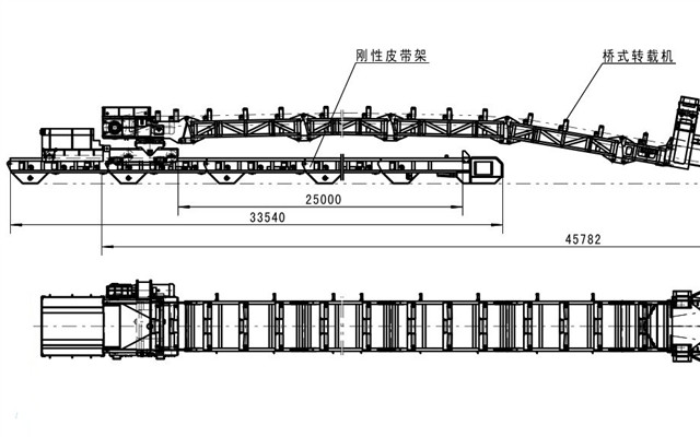 掘進(jìn)機(jī)搭載二運(yùn)皮帶機(jī)圖紙